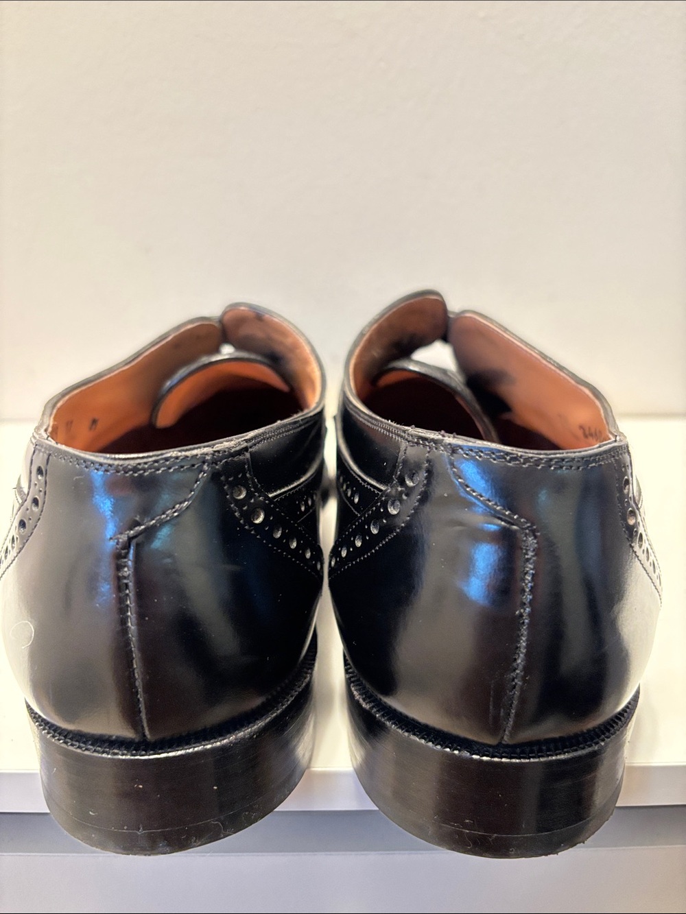 Men's Italian Black Leather Dress Loafers with Gold Accent MAURI 11 - Picture 6 of 14